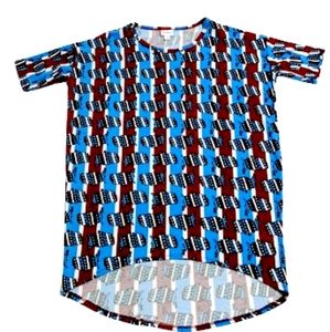 LULAROE Patriotic USA Soft Irma Tunic Top